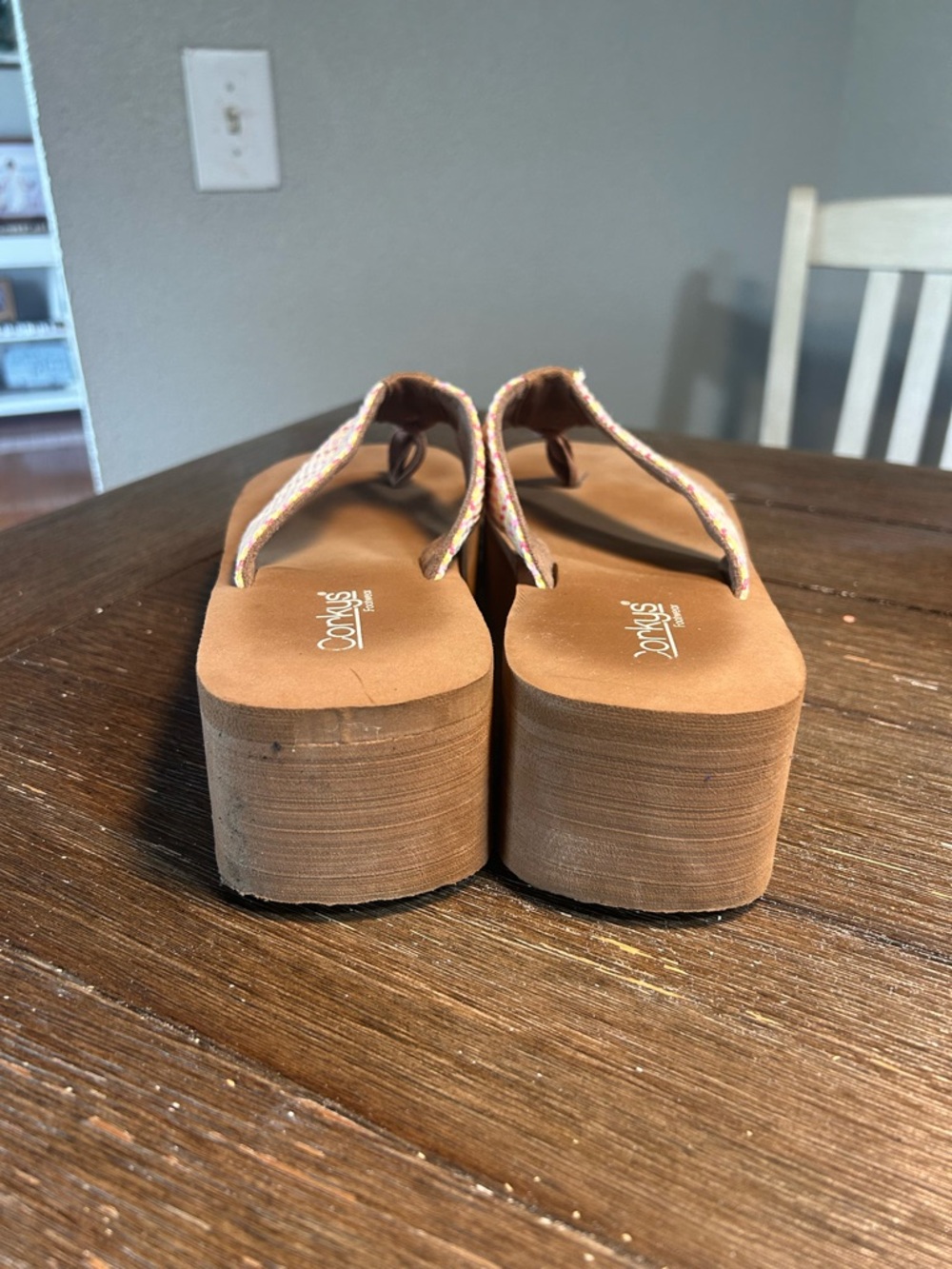 Corkys Pink Multi Take a dip platform sandals size 10 - Picture 6 of 9